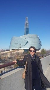 I am by the Canadian Museum of Human Rights