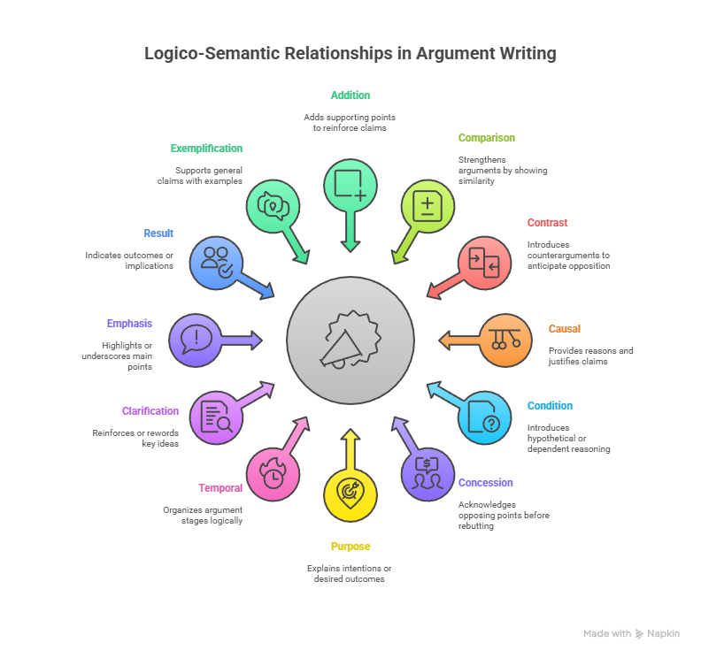 Logico-semantic relationships in Arguments